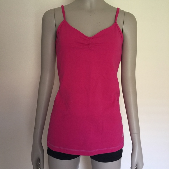 lululemon athletica Tops - Lululemon pink tank top built in bra cinched bust